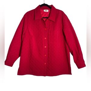 Talbots jacket size XL bright red quilted‎ button up shirt jacket ❤️❤️❤️